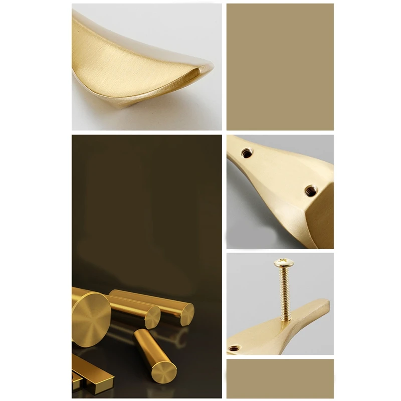 4Pcs Leaf Knobs Handles Brass Gold Drawers Cabinets Door Pull Handles For Kitchen Cupboard Bedroom Table(With Screws)