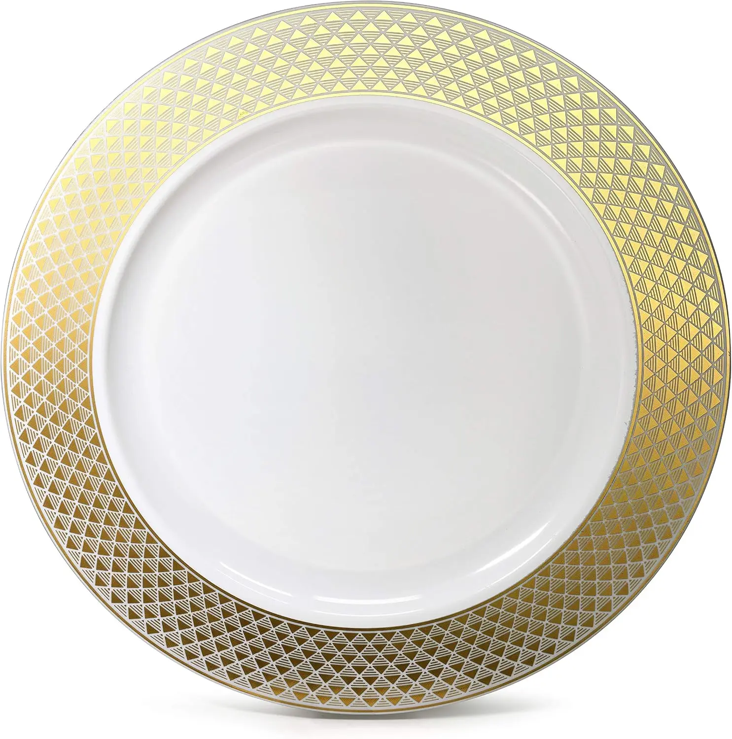 OCCASIONS 40 Pack Gold Charger Plates 12 Inch, Fancy Disposable Plastic | Heavy Duty China-Like Look, Plate Chargers Bulk for We