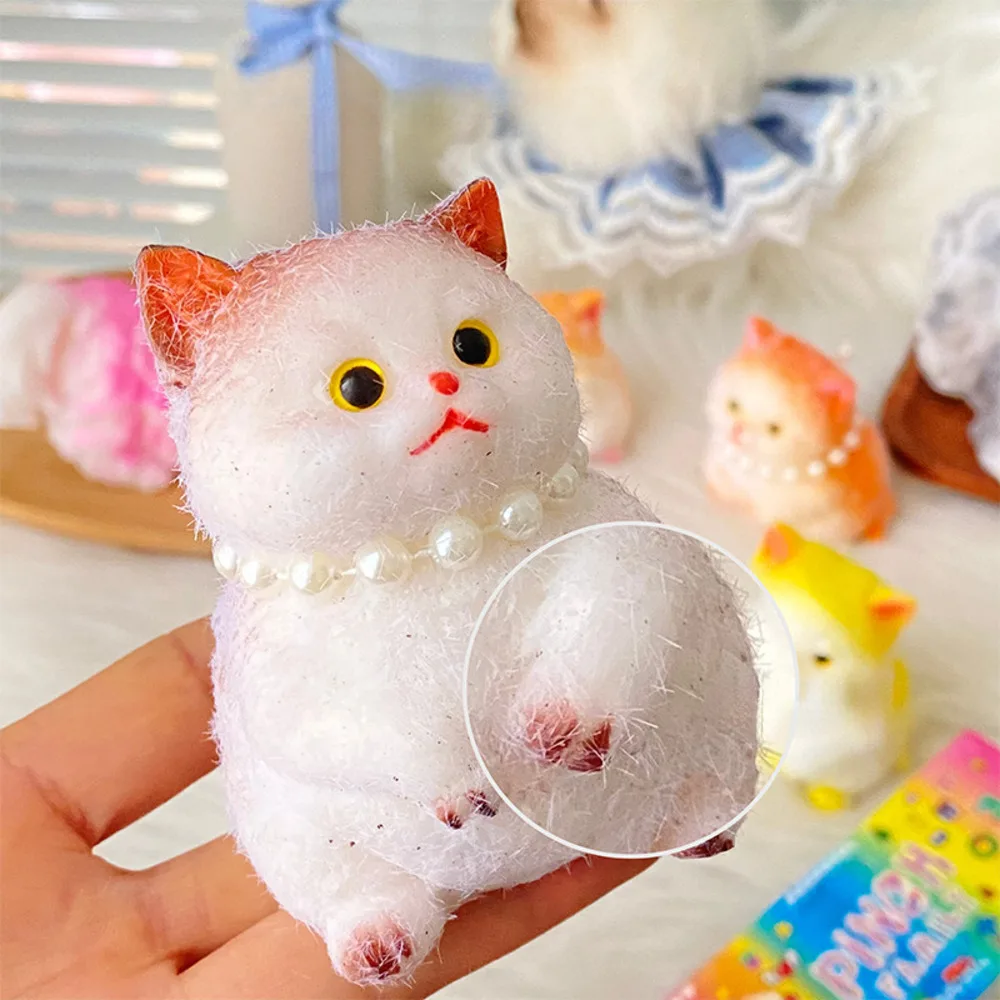 Simulatie Kat Squeeze Speelgoed haar Relief Fidget Zintuiglijke Speelgoed voor Kinderen Volwassenen Leuke Zachte Kneden Bal Cadeau voor Angst