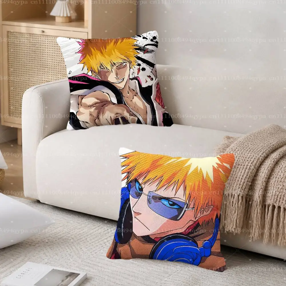 I-Ichigo Kurosaki B-BleachS Throw Pillow Cushion Cases Kawaii Decorative Living Room Decor Soft Decorative Pillows