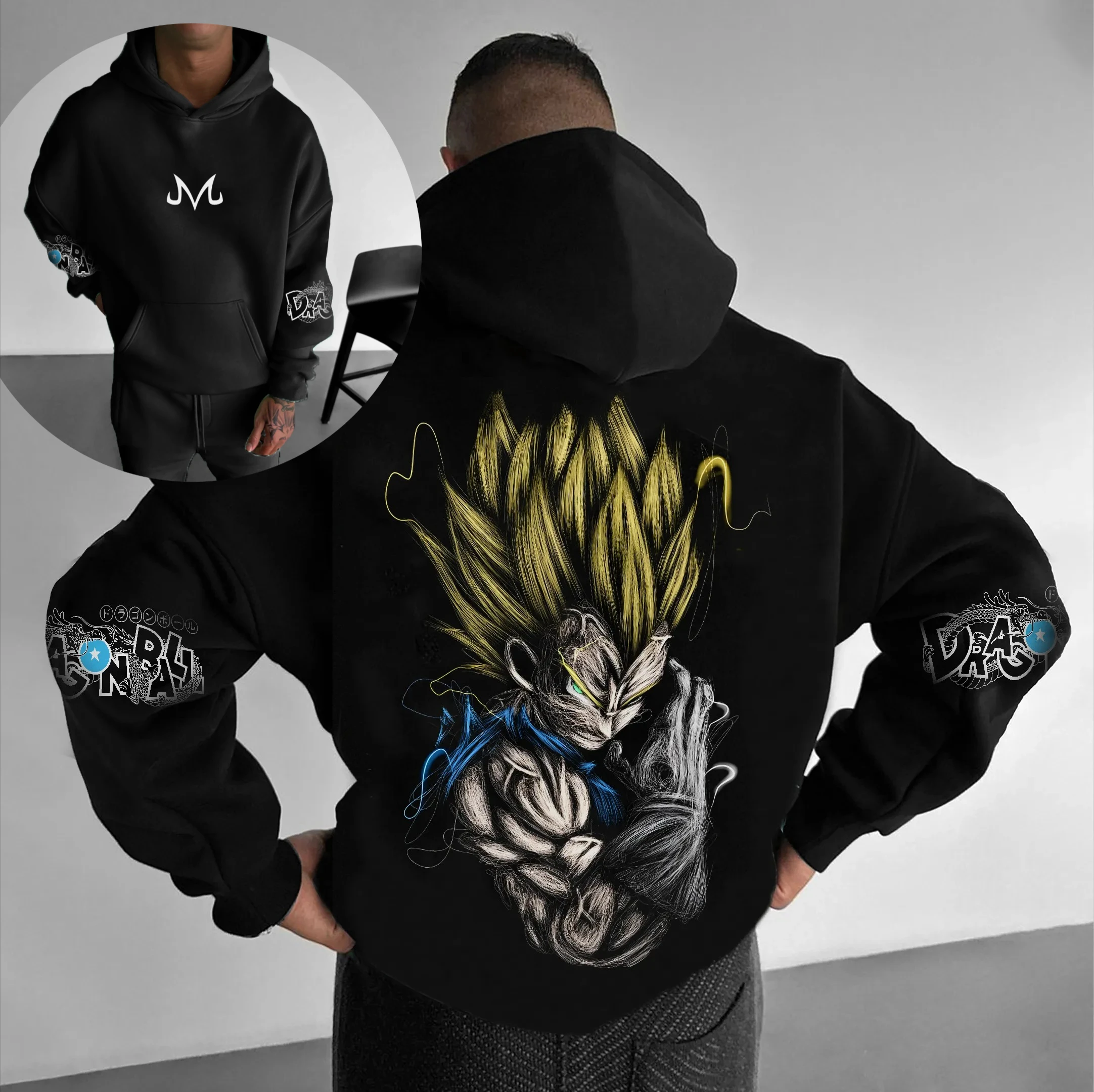 

Dragon Ball Parent-child Clothing Autumn and Winter Japanese Hotblooded Animation Classic Character Hoodie Men's and Women's Top