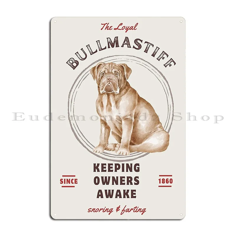 Bullmastiff Fart And Snoring Machine Metal Sign Customize Cinema Design Wall Decor Wall Decor Tin Sign Poster