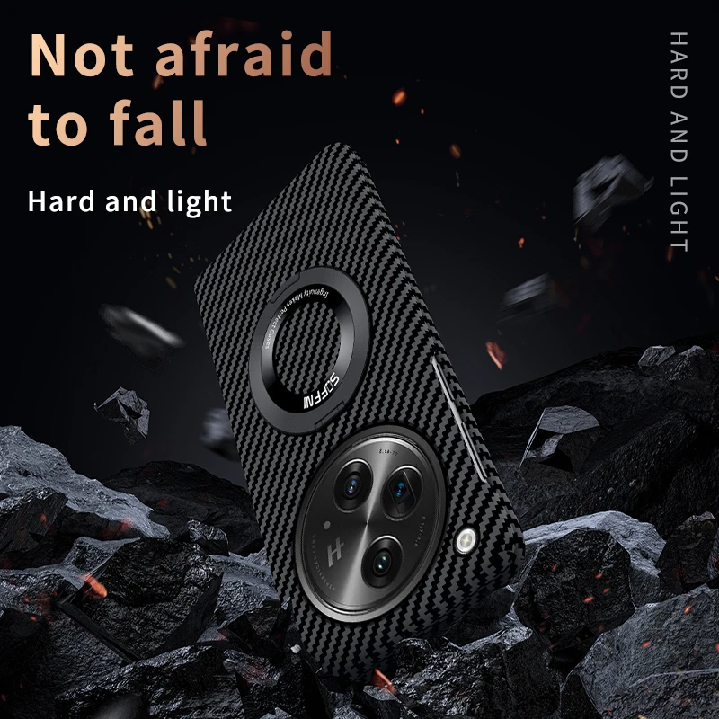 Shockproof Case For OPPO Find N3 Carbon Fiber Hard Camera Lens Stand Magnetic Wireless Charge Magsafe Shell For Find N3 Cover