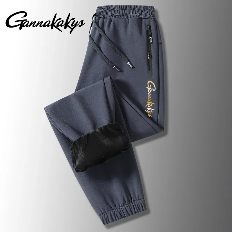 Pantalon de pêche en velours chaud pour hommes, pantalon de course en plein air super doux, pantalon de jogging optique décontracté, nouveau, hiver, 2024