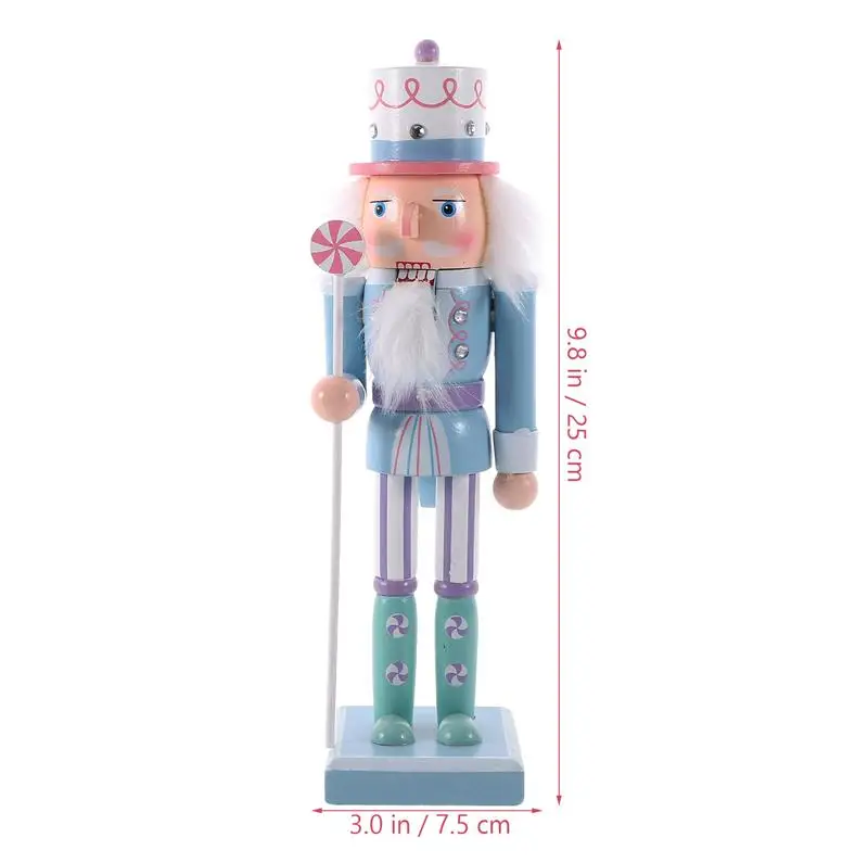 Nutcracker Christmas Soldier Ornament Centerpieces Bookshelf Tabletop Soldiers Xmas Figure Table Walnut Holiday Statue Wooden image 6
