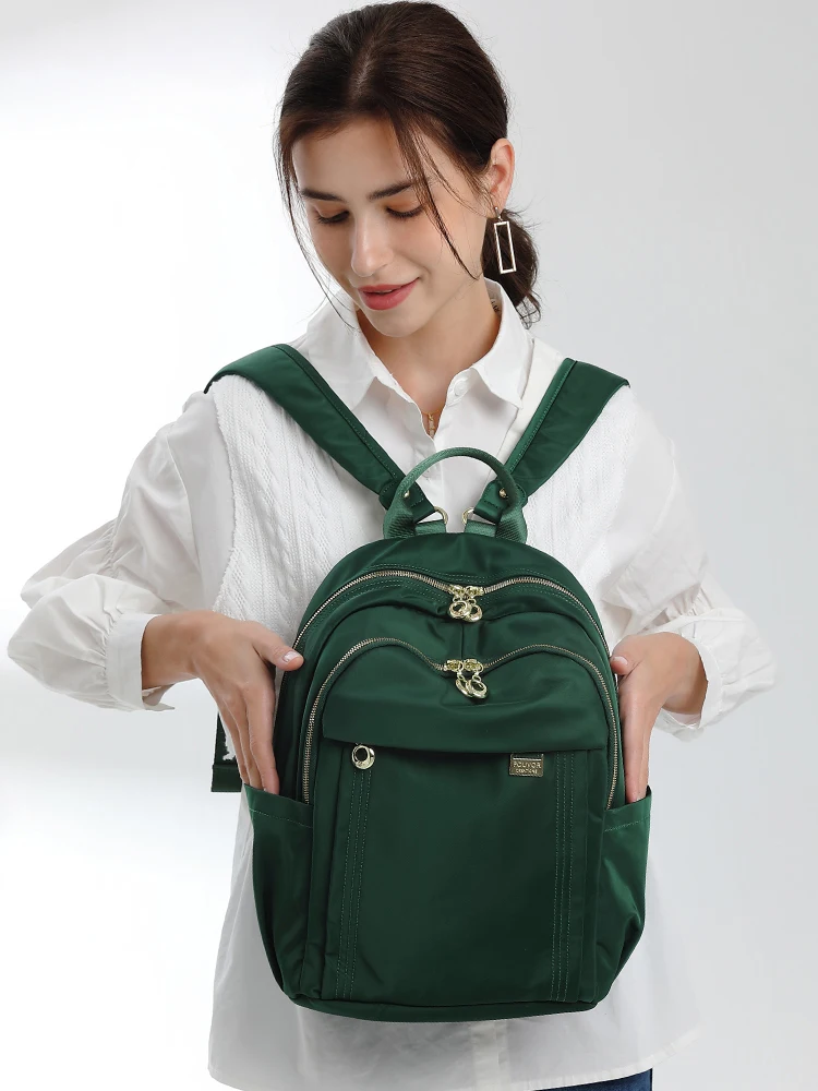 Epol Rucksack für Frauen 6013 neue solide lässige elegante Nylon Mode Multi-Pocket große solide Reiß verschluss Umhängetaschen 650-10