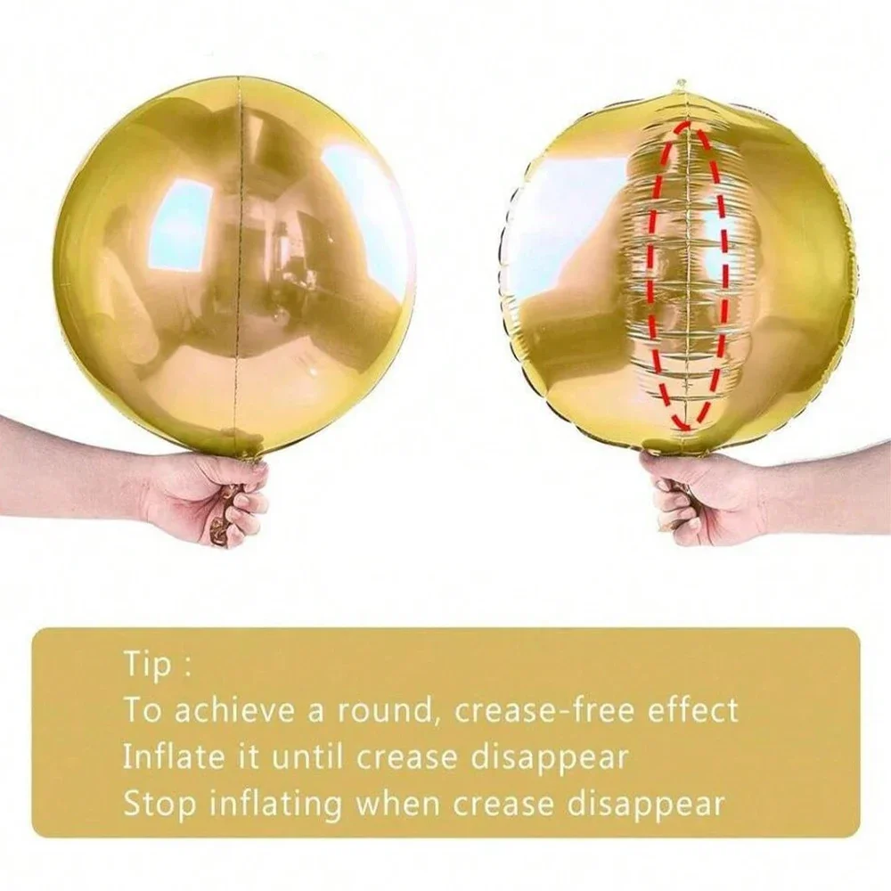 4D foil balloons, silver gold large holographic circular balloons, for Valentine's Day,birthdays,bachelorette parties,weddings view 6