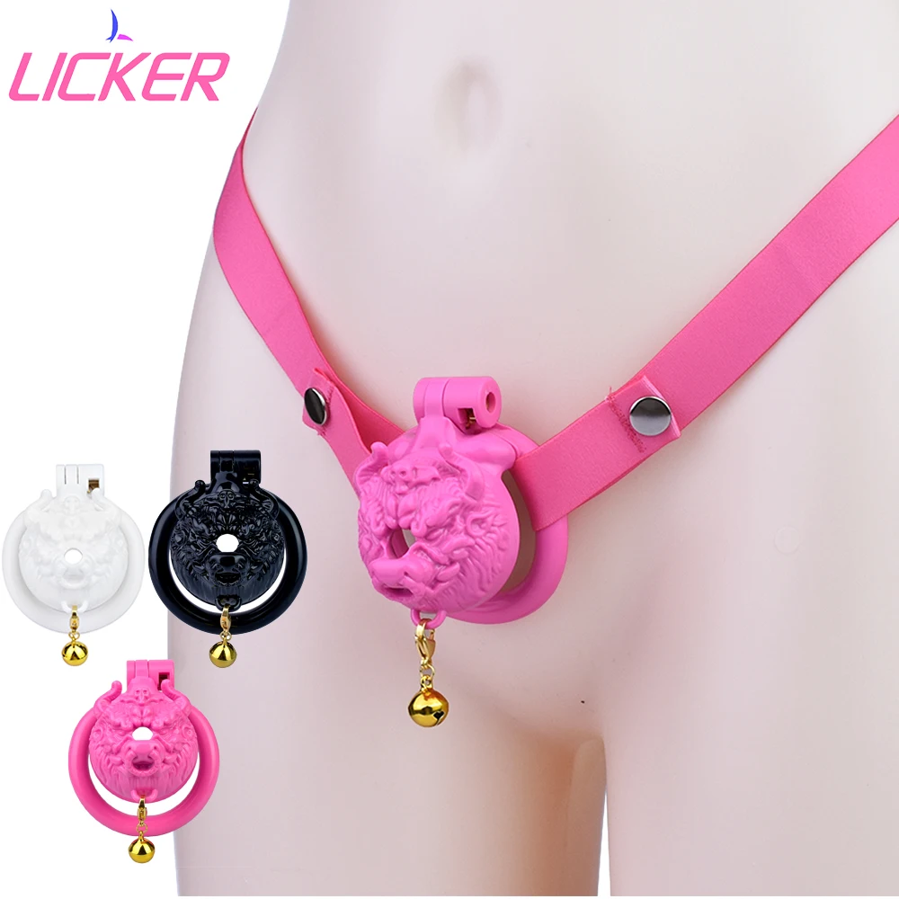 

LICKER Plastic Chastity Cage Device With Bell Man Bondage Cock For Anti-Escape Penis Rings BDSM Toys Adults Sex Dick Lock Goods