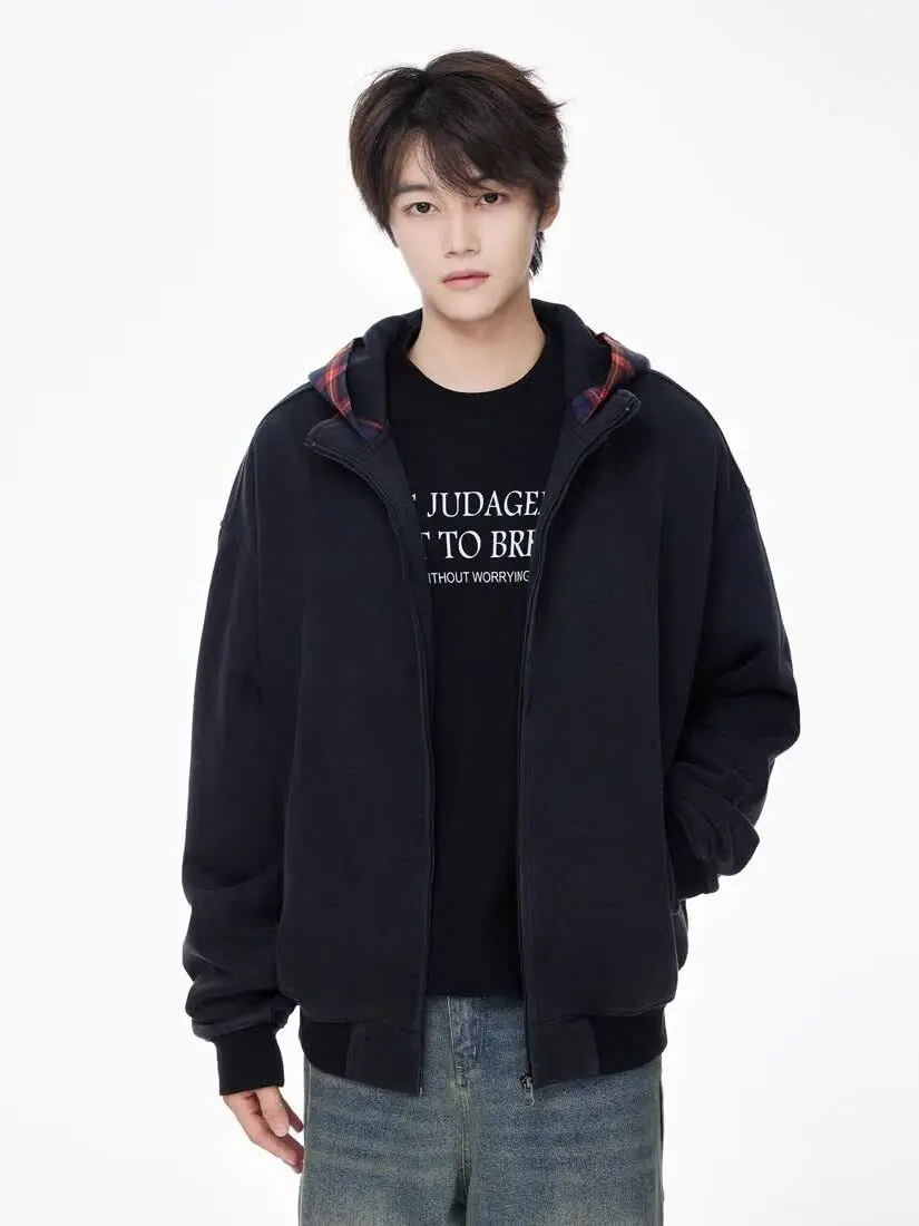 

Толстовка в американскую клетку в стиле ретро Jaet ort Waed, свободная посадка, осень-зима, модный бренд ex, хлопок, полиэстер, молодежный Jaet