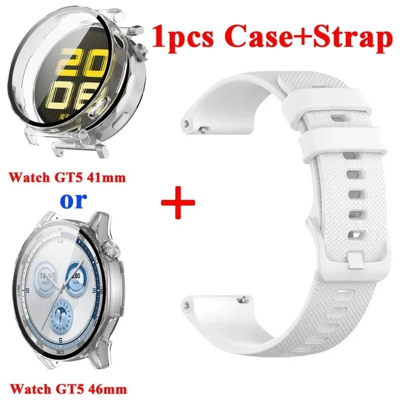 Silikon Uhren armband Gehäuse Abdeckung für Huawei Uhr GT 5 GT5 41mm 46mm Ersatz Armband Armband für Frauen Armband Gürtel Shell