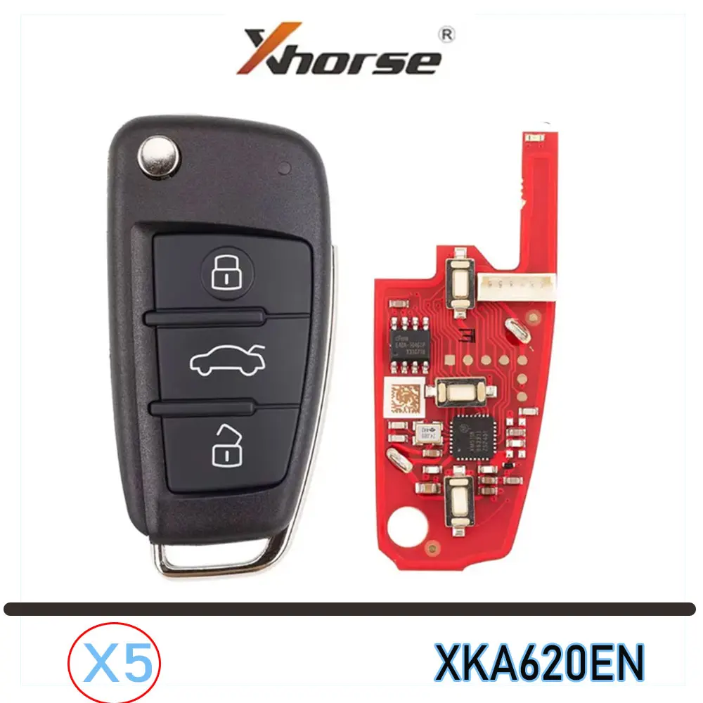 5pcs XHORSE XKA620EN Universal Remote Key for Audi A6L 3 Buttons 2nd Generation Car Remote Key for VVDI2 MINI Programmer Tools