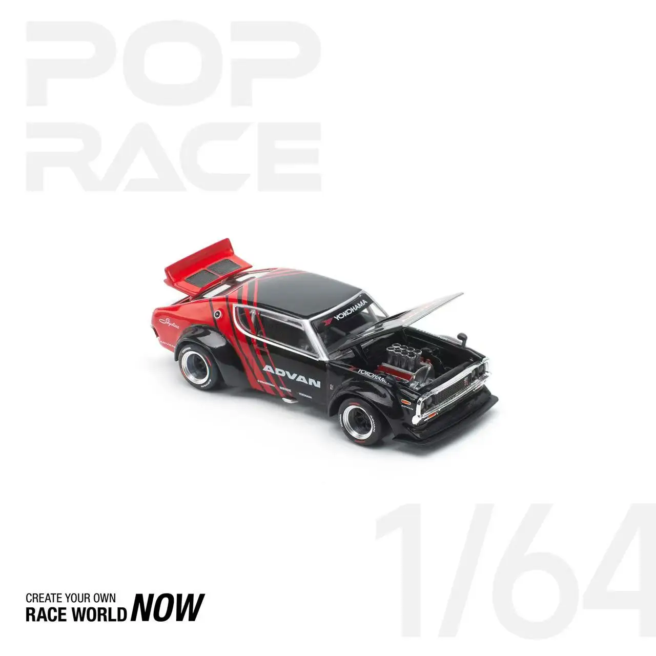 **Pre-order **Xcartoys X POPRACE 1:64 SKYLINE DRIFT (KENMERI) - ADVAN LIVERY Model car