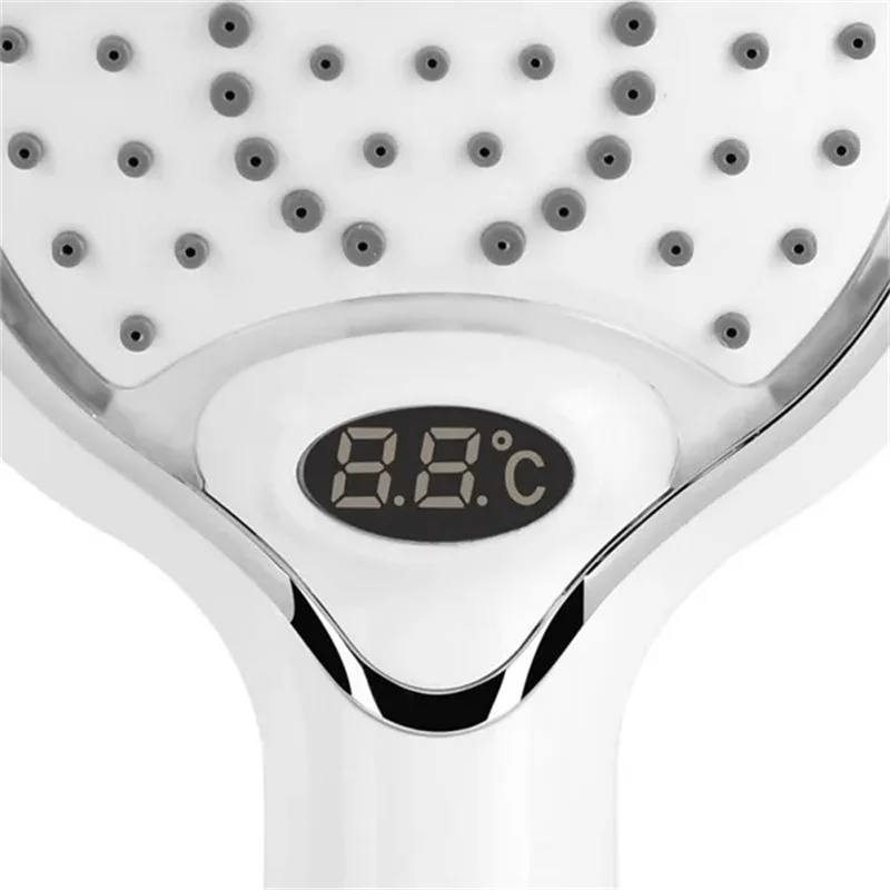 LED Shower Shower Head Digital Display 3 Colors Temperature Controlled Discoloration Water Powered Bathroom Hardware Accessories