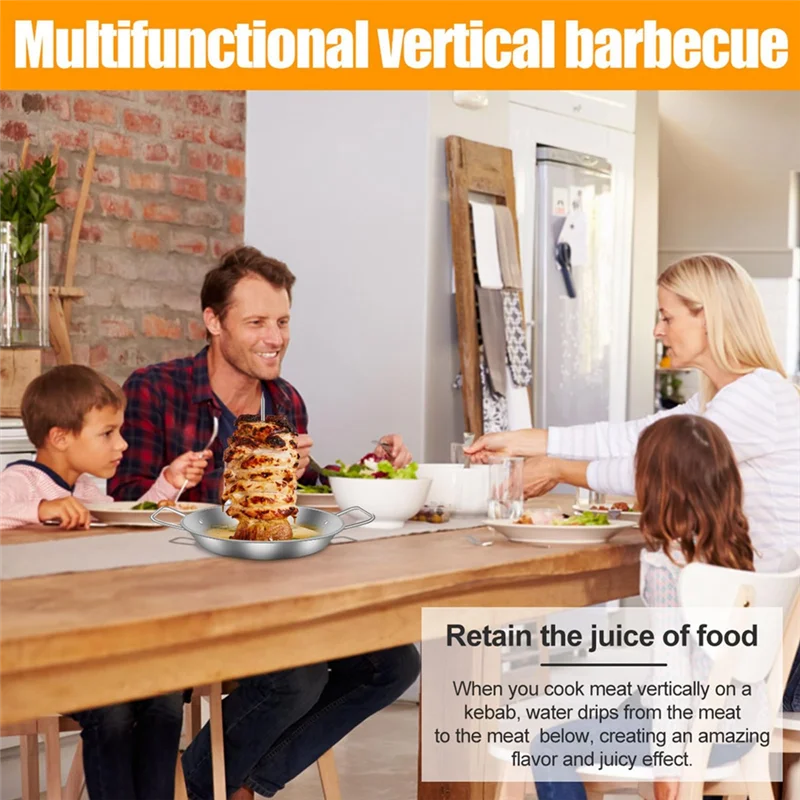 

Stainless Steel Stand Vertical Skewer Grill Removable Spikes Brazilian BBQ Skewer Reusable Grill Skewer-Y78A