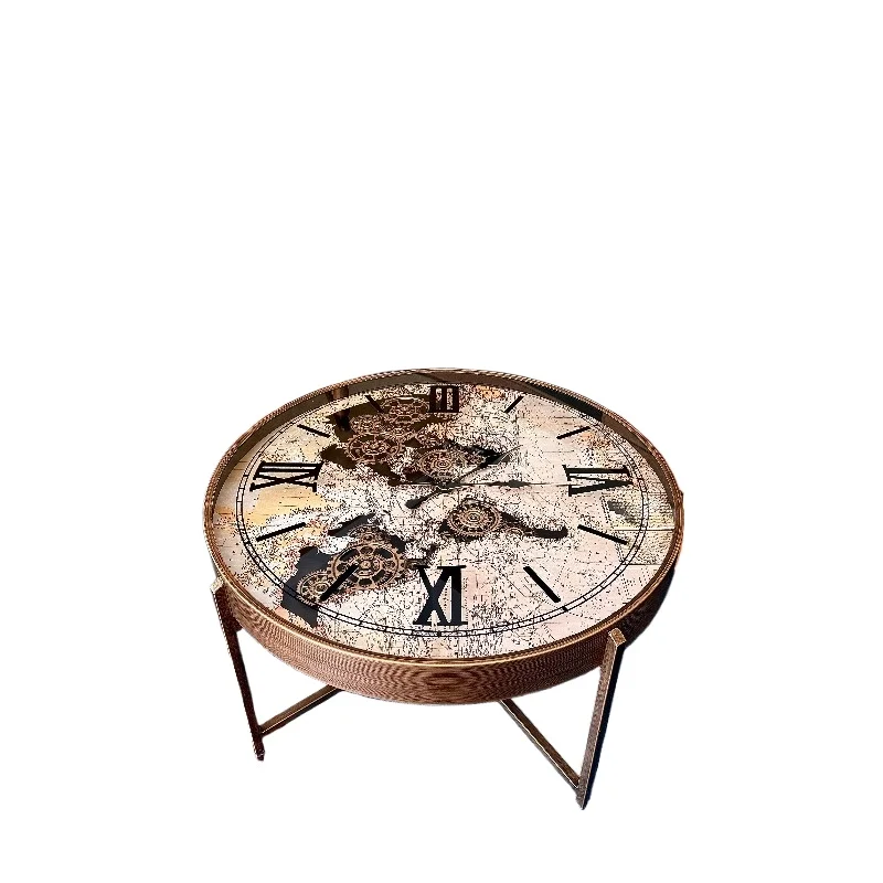 Retro high-end sense light luxury design sense American watch gear living room sofa side small coffee table