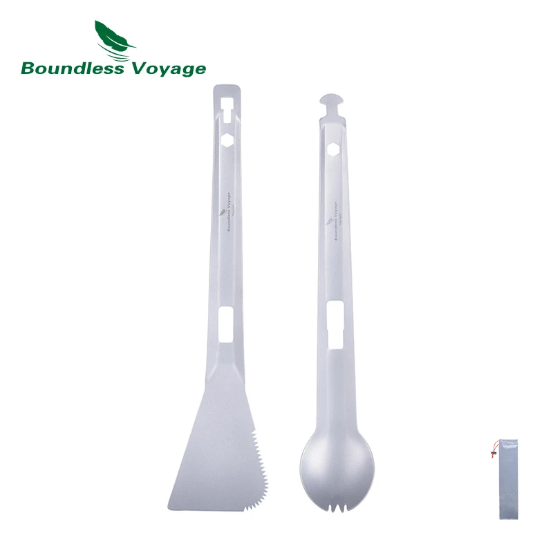 

Boundless Voyage Titanium Alloy Multi-functional Kitchen Utensil Portable Tableware Spatula Ladle Picnic Clip Light Weight