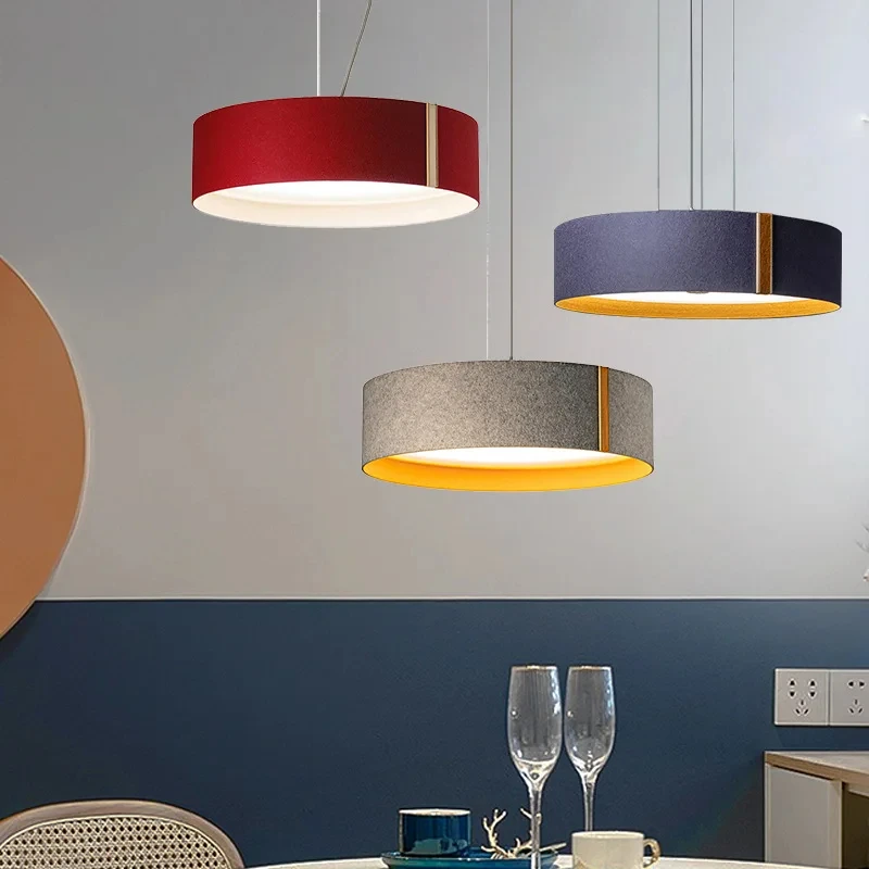 

2026 for Nordic Felt Fabric Pendant Light Round Colorful Chandelier for Living Room Study Dining Room Hotel Designer Lamp