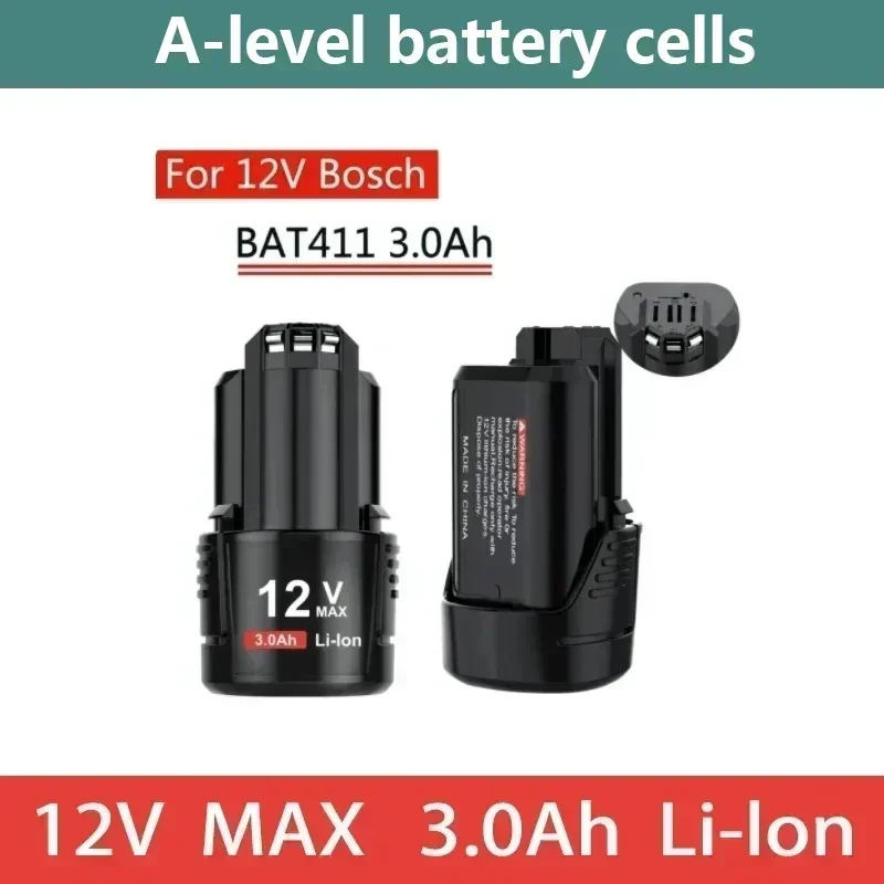 2024 New 12V 3000Mah  Bat411 Backup Batteries For Bosch Bat413a, Bat412a, D-70745GOP, 2607336014,  2607336013,PS20-2 In 18650