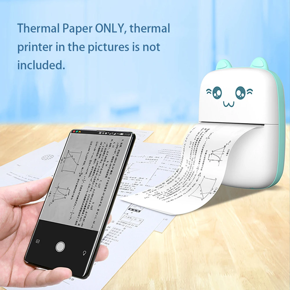 5 Rolls Thermal Paper Roll 57*25mm Wrong Questions Notes Printing Papers for Portable Mini Photo Thermal Printer