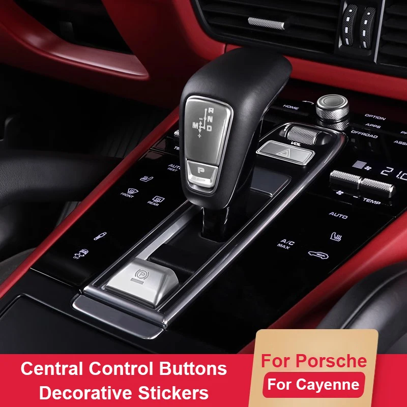 

For Porsche Cayenne 2018 2019 2020 2021 2022 2023 Car Central Control Gear P Handbrake Multimedia Knob Warning Button Sticker