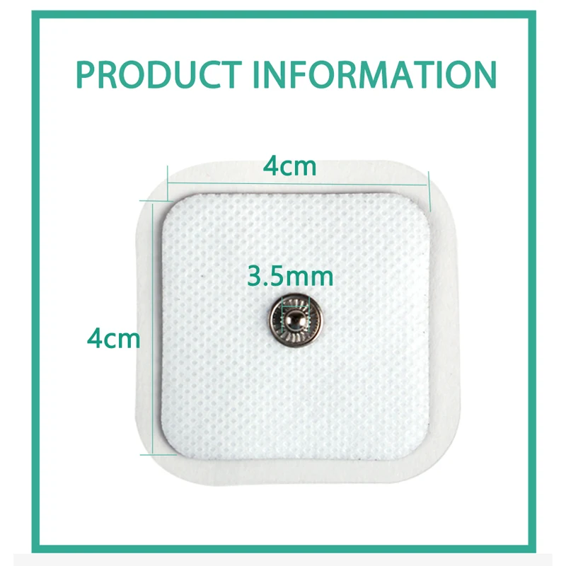 Electrode Pads Patch For Electric Tens Acupuncture Digital Therapy Machine 4*4cm Button Self Adhesive Gel Tens Electrode Sticker