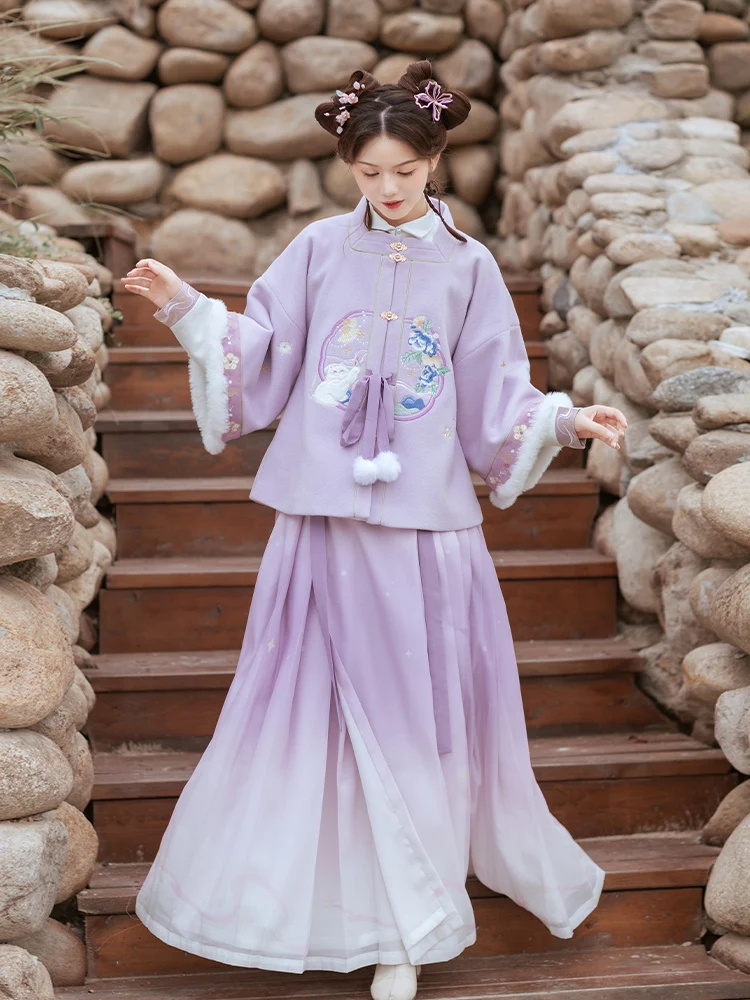 

HuaZhao Ji Morning Star Осенний ветер Пейзаж Оригинальный дизайн Ming Dynas Шерстяной воротник-стойка Квадратный воротник irt