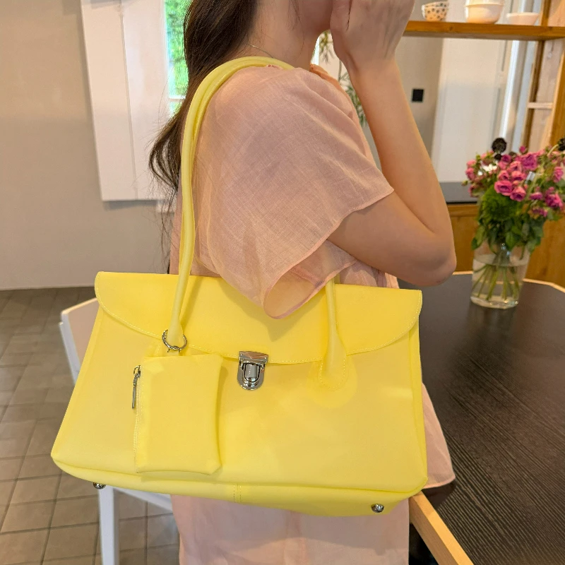 Summer Candy-colored Jelly Tote,high Quality Frosted Texture Lightweight Casual Shoulder Bag Cute Girly Dopamine-color Jelly Bag
