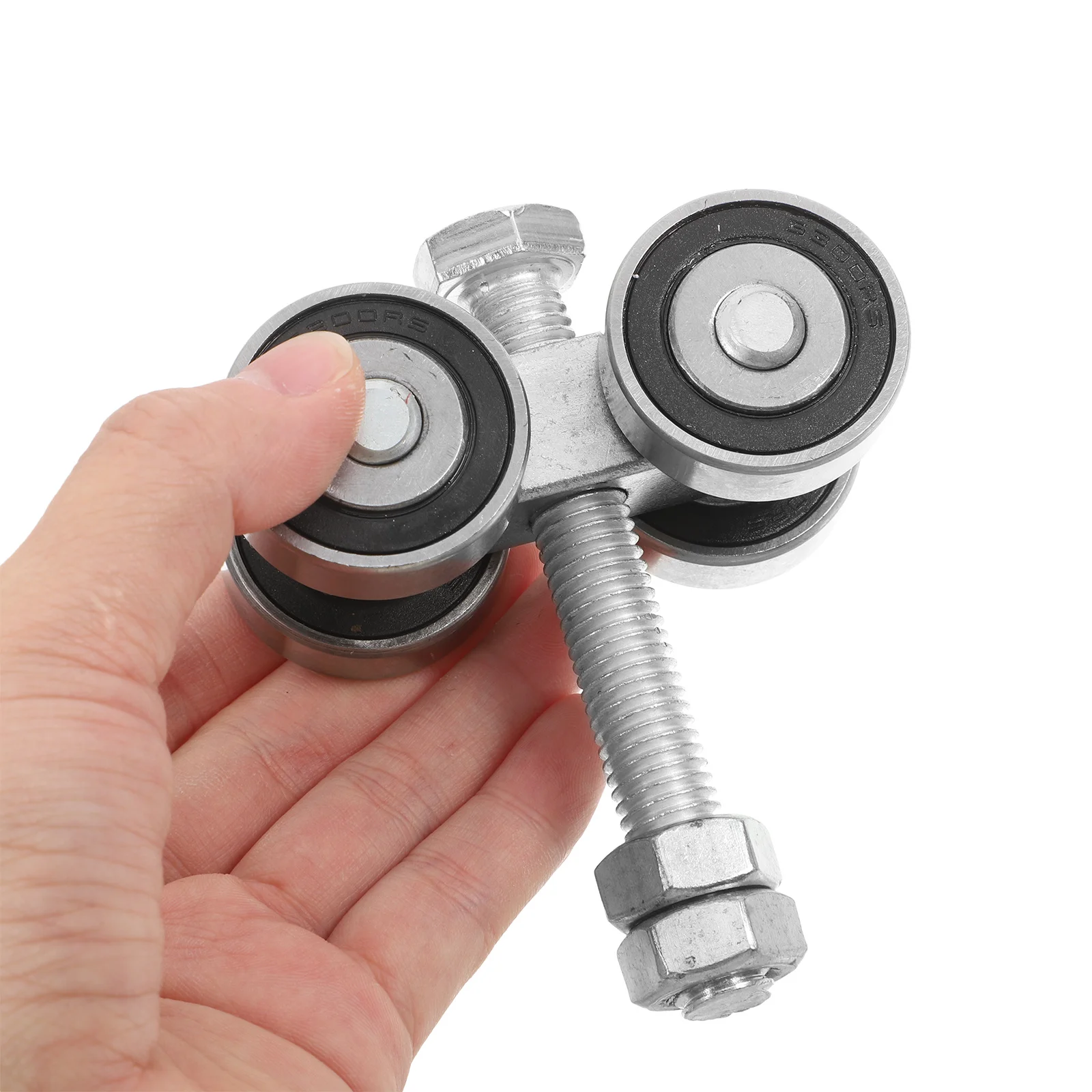 الثقيلة انزلاق الباب بكرة المزدوج الكرات الفولاذ المقاوم للصدأ عجلات عربة لأبواب جيب الحظيرة سقف جبل