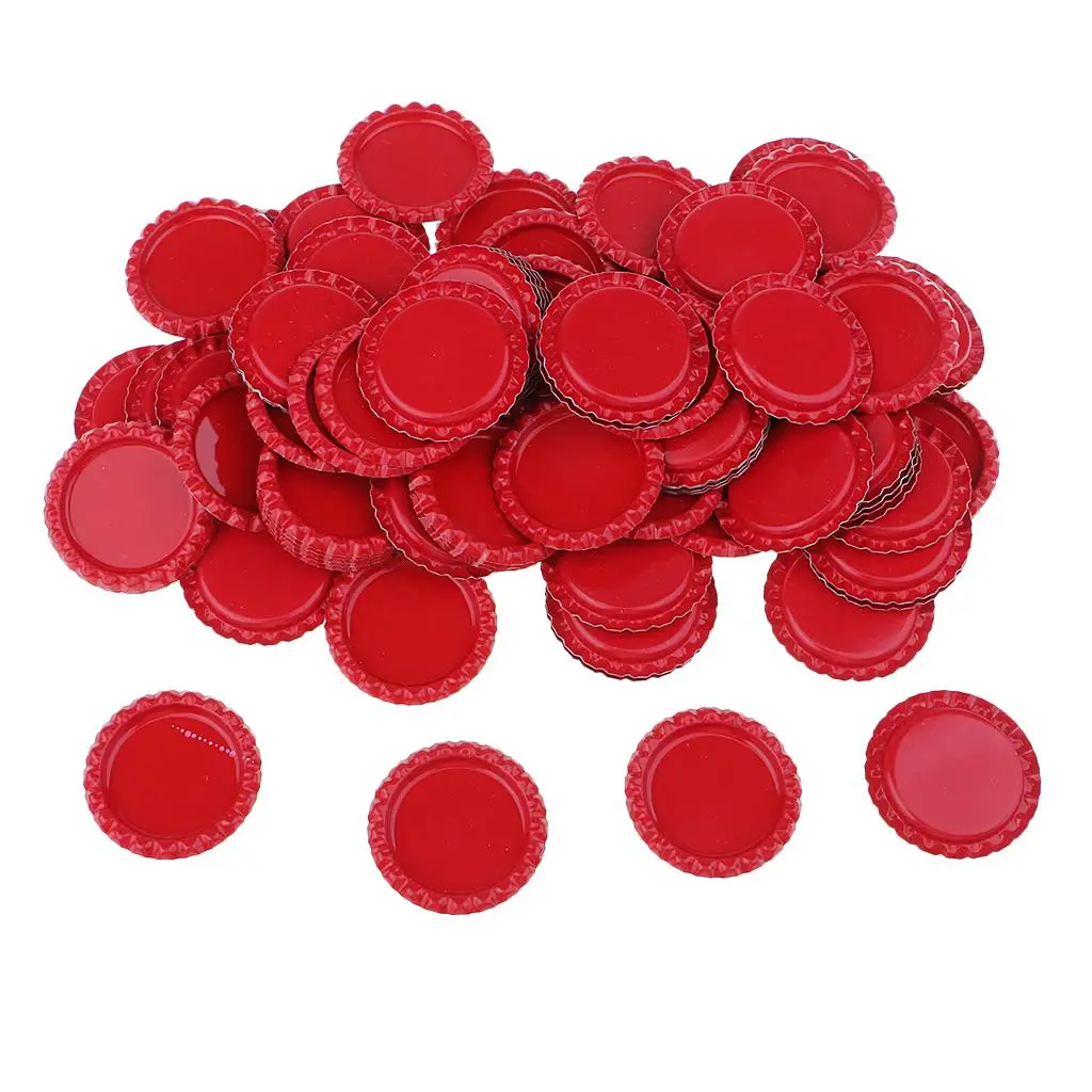 100pcs Flattened Flat Crown Bottle Caps for DIY Hair Bows Pendant Kids Craft