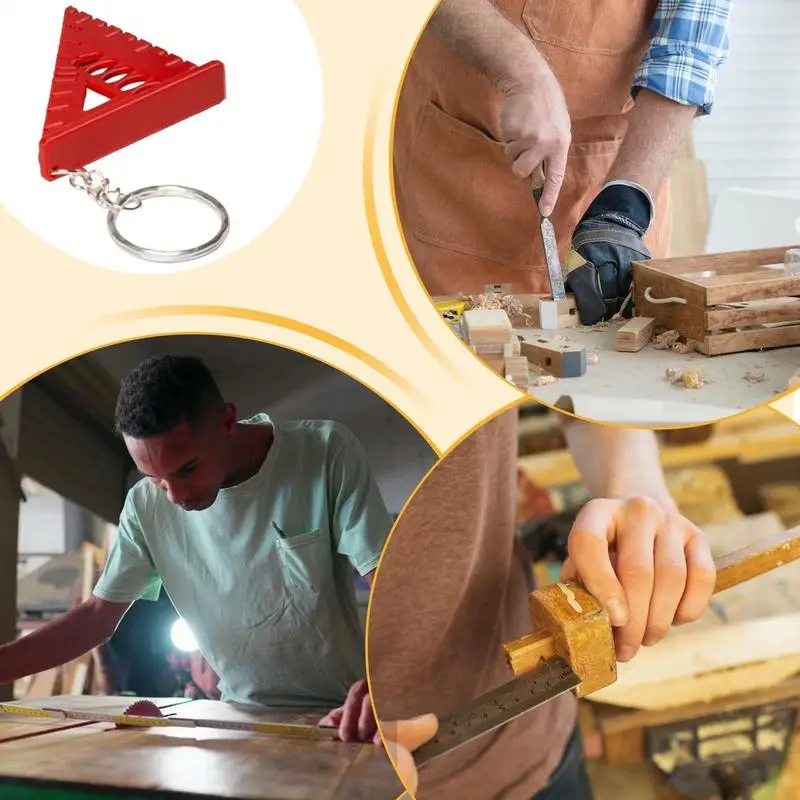 Woodworking Square Precision Ruler Small Triangular Precision Speed With Key Ring Portable Measuring Tool For Metal Furniture