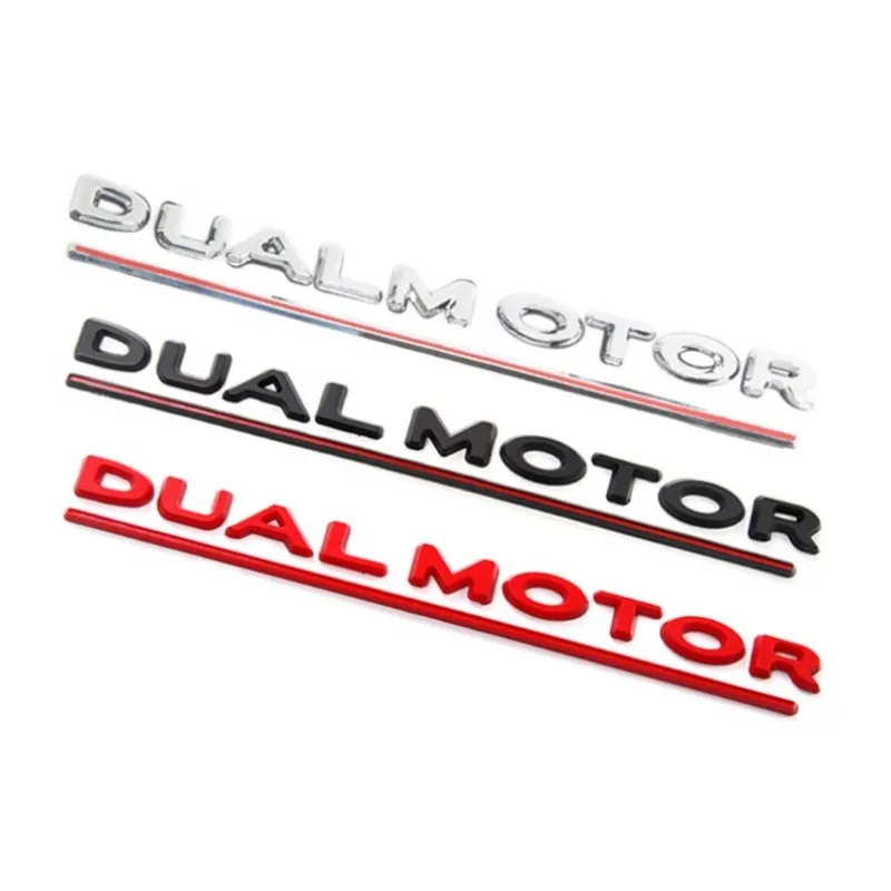 Logo coda per Tesla Model 3 Y S X DUAL MOTOR Letters Emblem 3D Auto Styling Fender Badge emblemi Model3 accessori decorativi