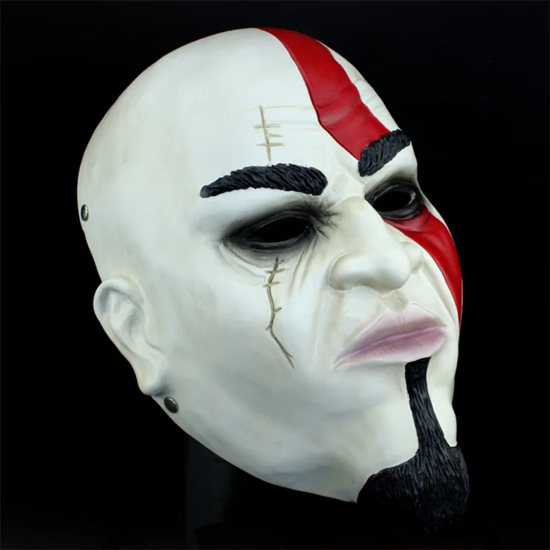 Halloween Terror Mask Kratos Mask Full Face Headgear Game Cosplay Themed Party Dress Up Accessories Adult Man