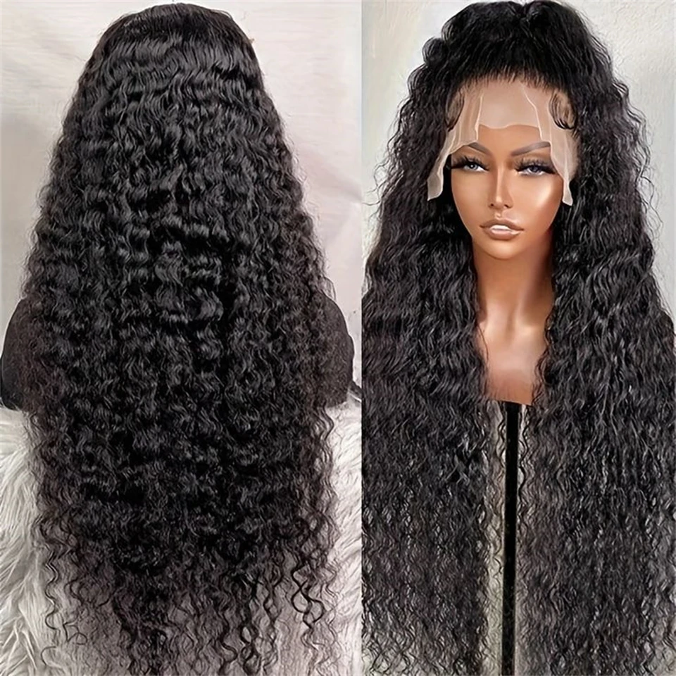 Deep Wave 13x6 Hd Lace Front Wigs 100% Human Hair Glueless Wigs Natural Color 30 34 Inch 13x6 Curly Human Hair Wig 200% Density