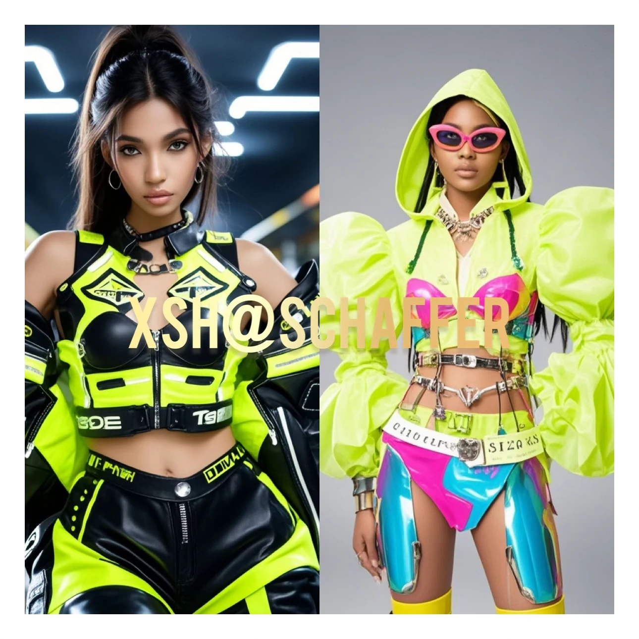 

New Performance Costume Bar Gogo Women's Group Nightclub Yellow Series Motorcycle Patent Leather Hip Hop Sports Stage Costume