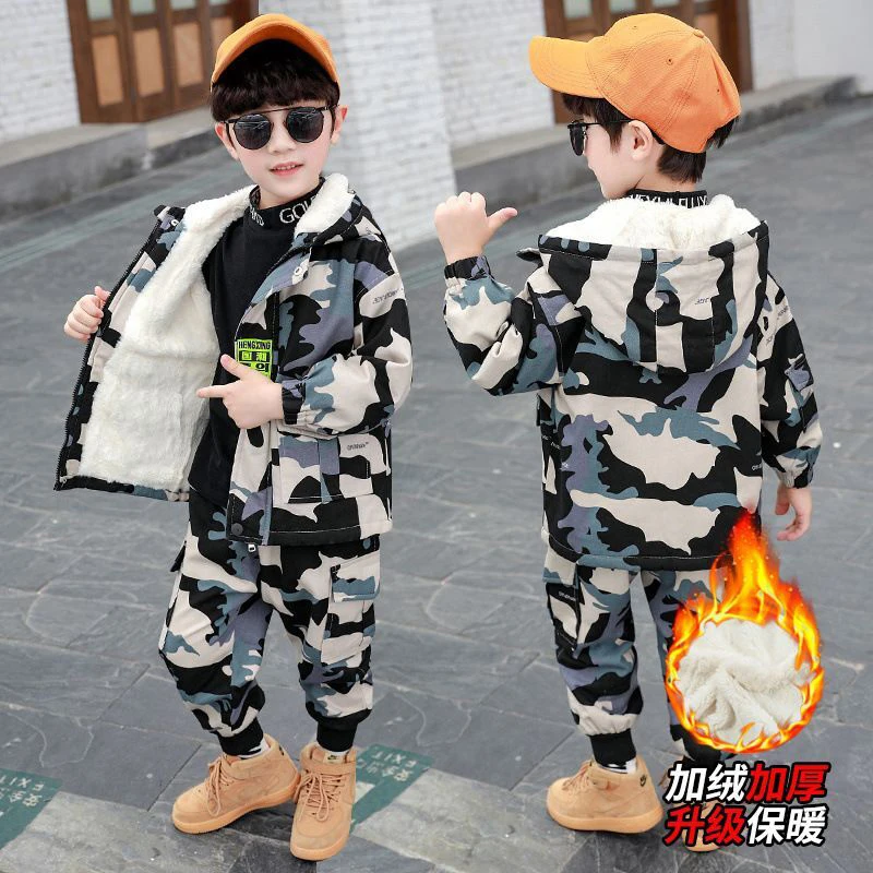 معطف الشتاء الدافئ للبنين والبنات مجموعات الأطفال سترات البدلة ملابس الطفل سترات السراويل 2 قطعة/المجموعة القطن الملابس الدافئة طفل #6