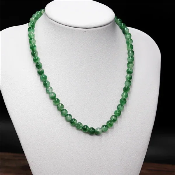 Genuine Natural Green 8mm Jade Beads Necklace Jadeite Jewelry Fashion Charm Accessories Lucky Amulet Gifts for Women Her Men