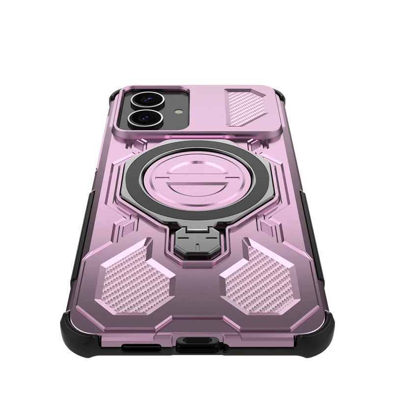 حافظة هاتف بحامل معدني لهاتف سامسونج جالاكسي S26 الترا حافظة حديد مغناطيسية لهاتف جالاكسي S26 بلس غطاء خلفي تشوهول فوندا