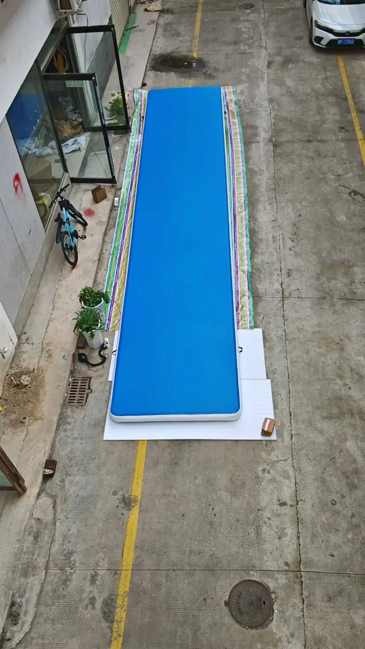 PVC aufblasbares Luftkissen Yoga Gymnastik Training Pad Taekwondo Backflip dick gezogen Kampfsport Schutzmatte Indoor