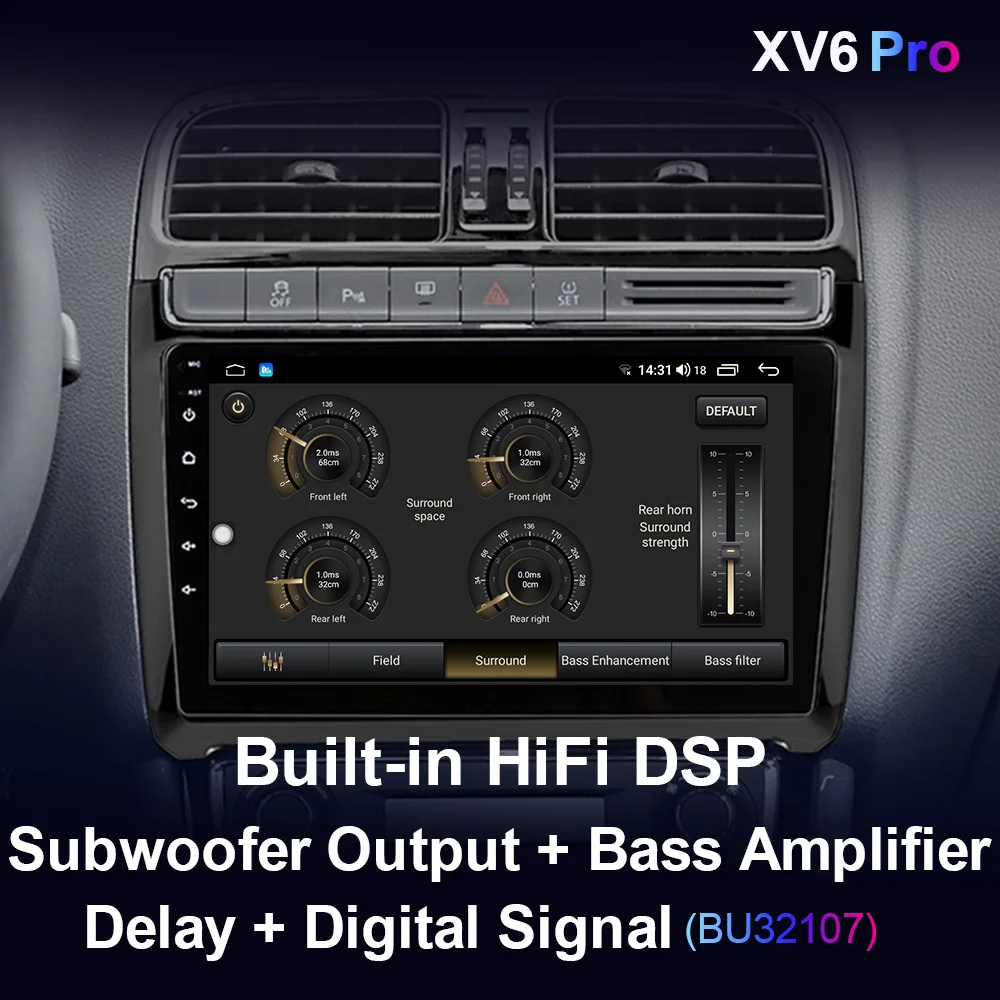 XIMA XV6 Pro Android 12 2 din Radio GPS Carplay autoradio Car Multimedia Video Player For VW Volkswagen Polo 5 Sedan 2008-2020