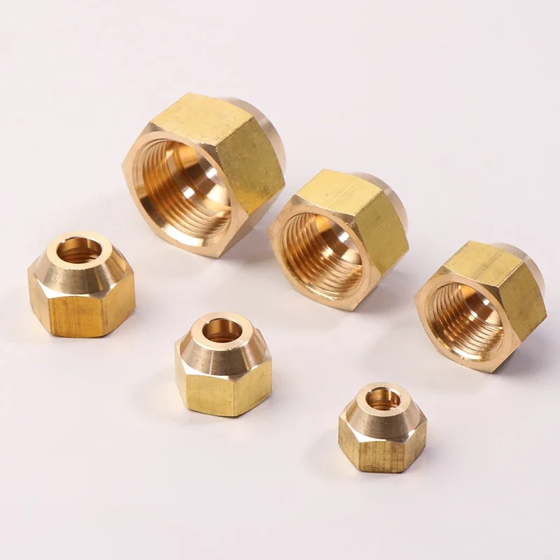 1 peça 45 graus sae-padrão 1/4 "3/8" 1/2 "3/4" adaptador de encaixe de tubulação de porca de latão flare ar condicionado