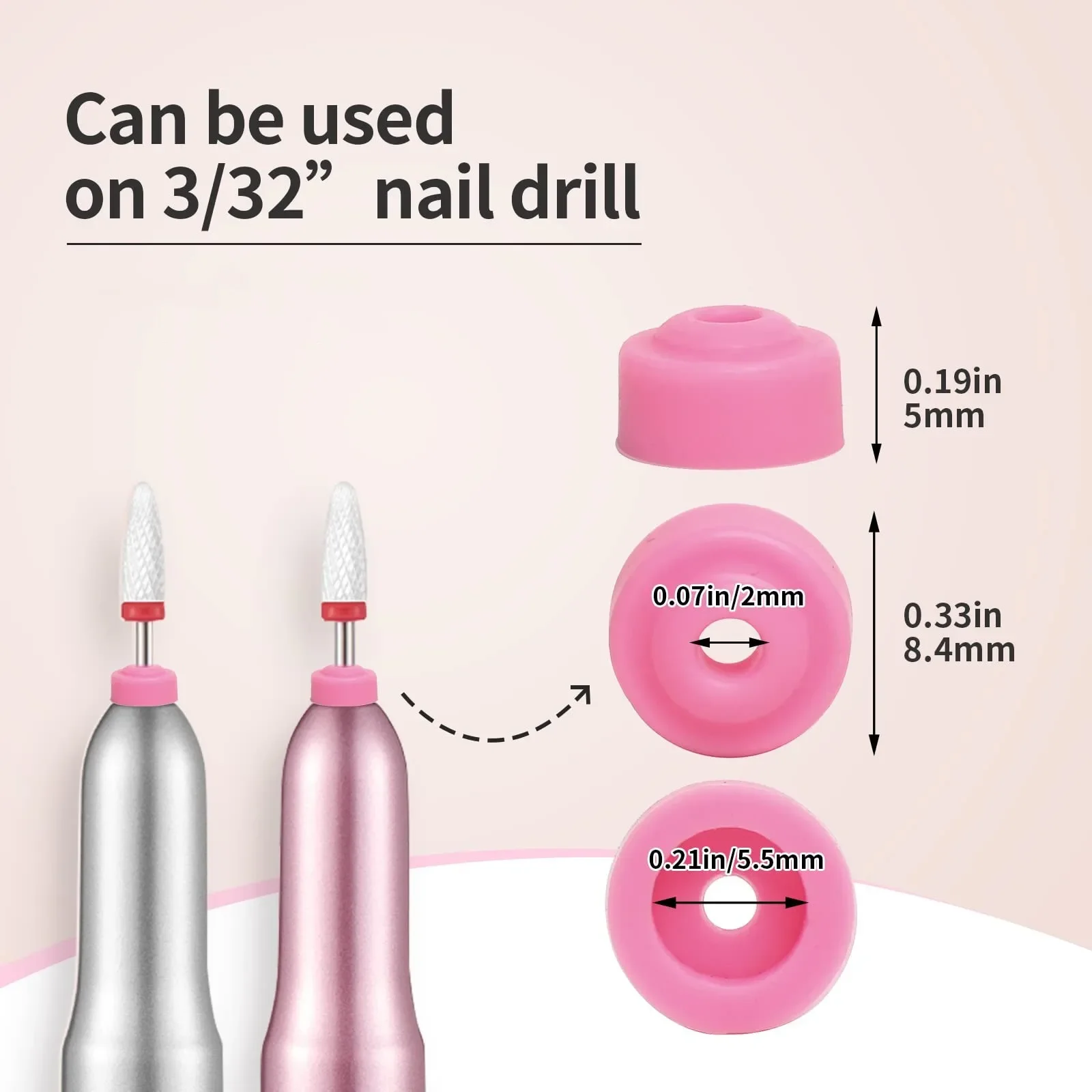 10pcs Nail Drill Bit Dust Stopper Drill Nail Dust Plastic Cap Electric Nail Filer Dust Collector Nails Accessories