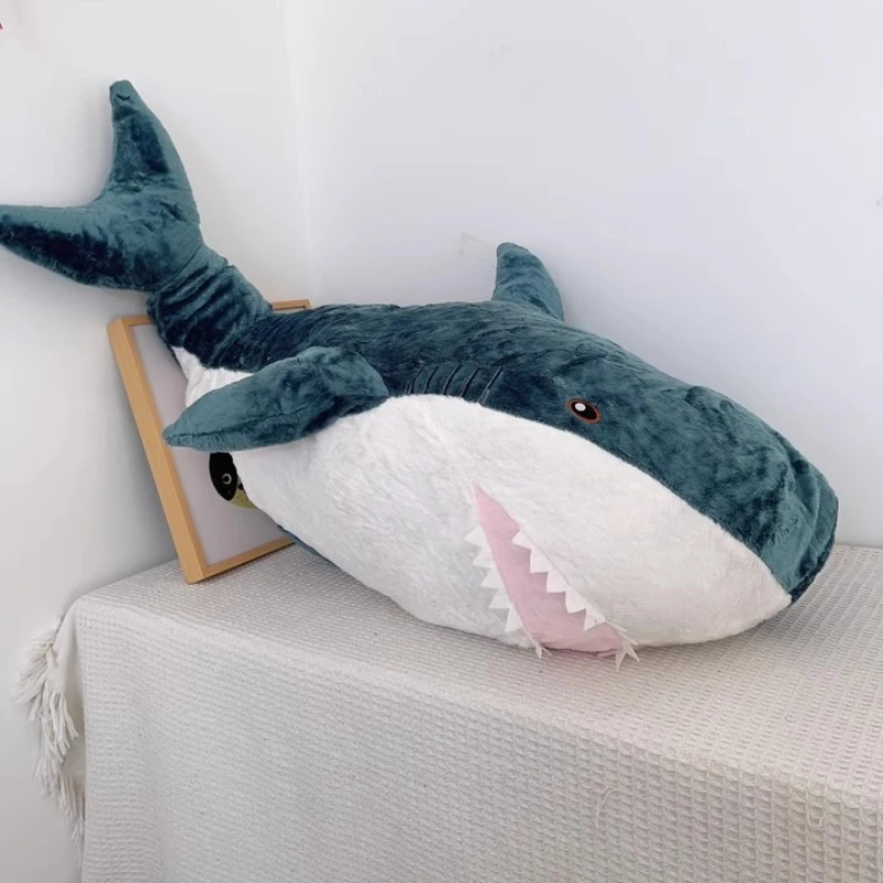 

100cm Fish Pillow Soft Stuffed Animal Toys Big Shark Pillows Shark Plush Cushion Lifelike Appease Doll Kids Baby Gift