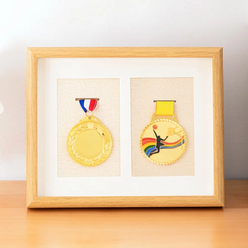 Minimalist Wooden Medal Storage Frame For Marathon Medallion Running Achievement Awards Holder Display Wall Art Decor