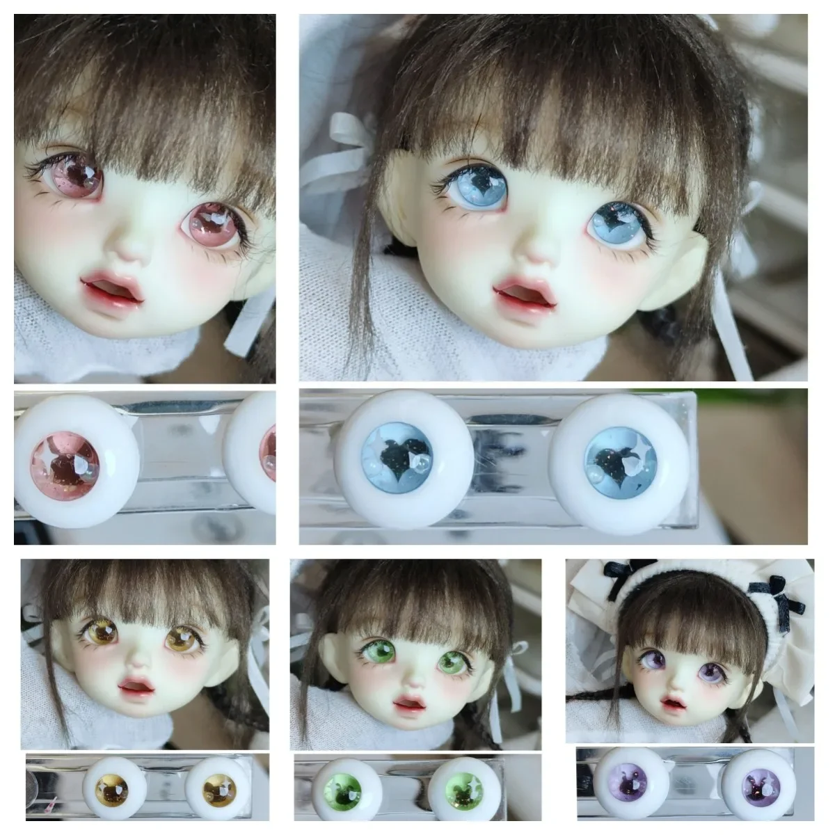 

New Doll Eyes 10mm 12mm 14mm 16mm 18mm Plaster Eyeball for 1/3 1/4 1/6 Bjd Ob11 Doll Imitation Glass Eye Doll Accessories