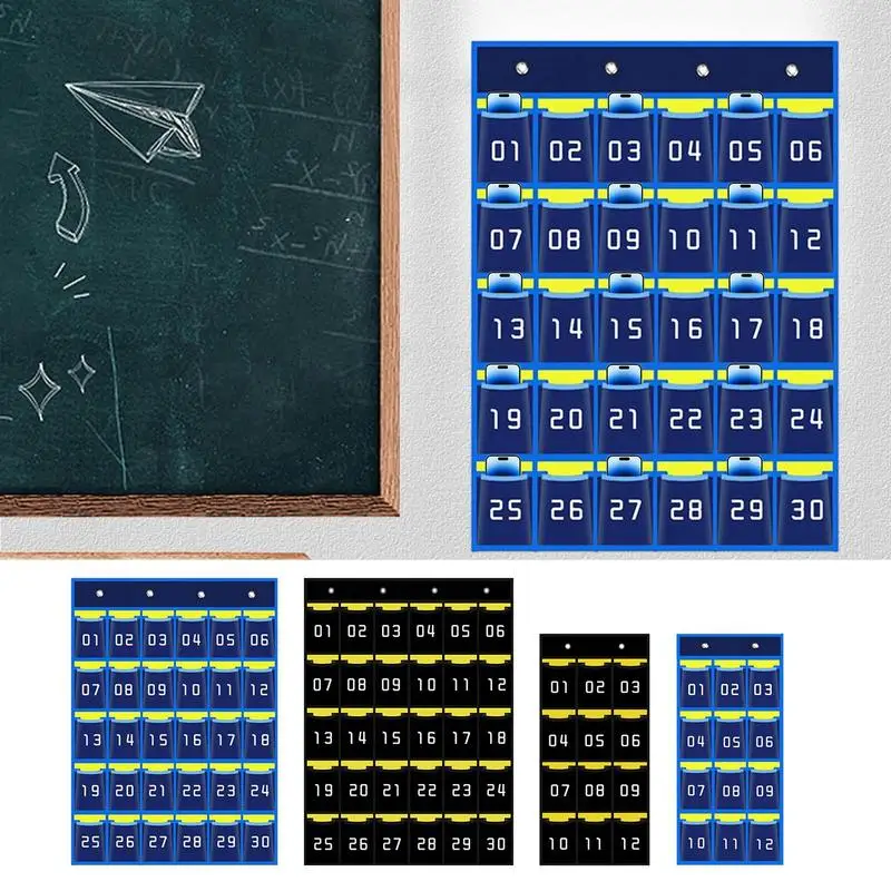 

Cell Phone Holder Classroom Numbered Sundries Pocket Chart Closet Organizer with Hooks School Storage and Organization for Cell