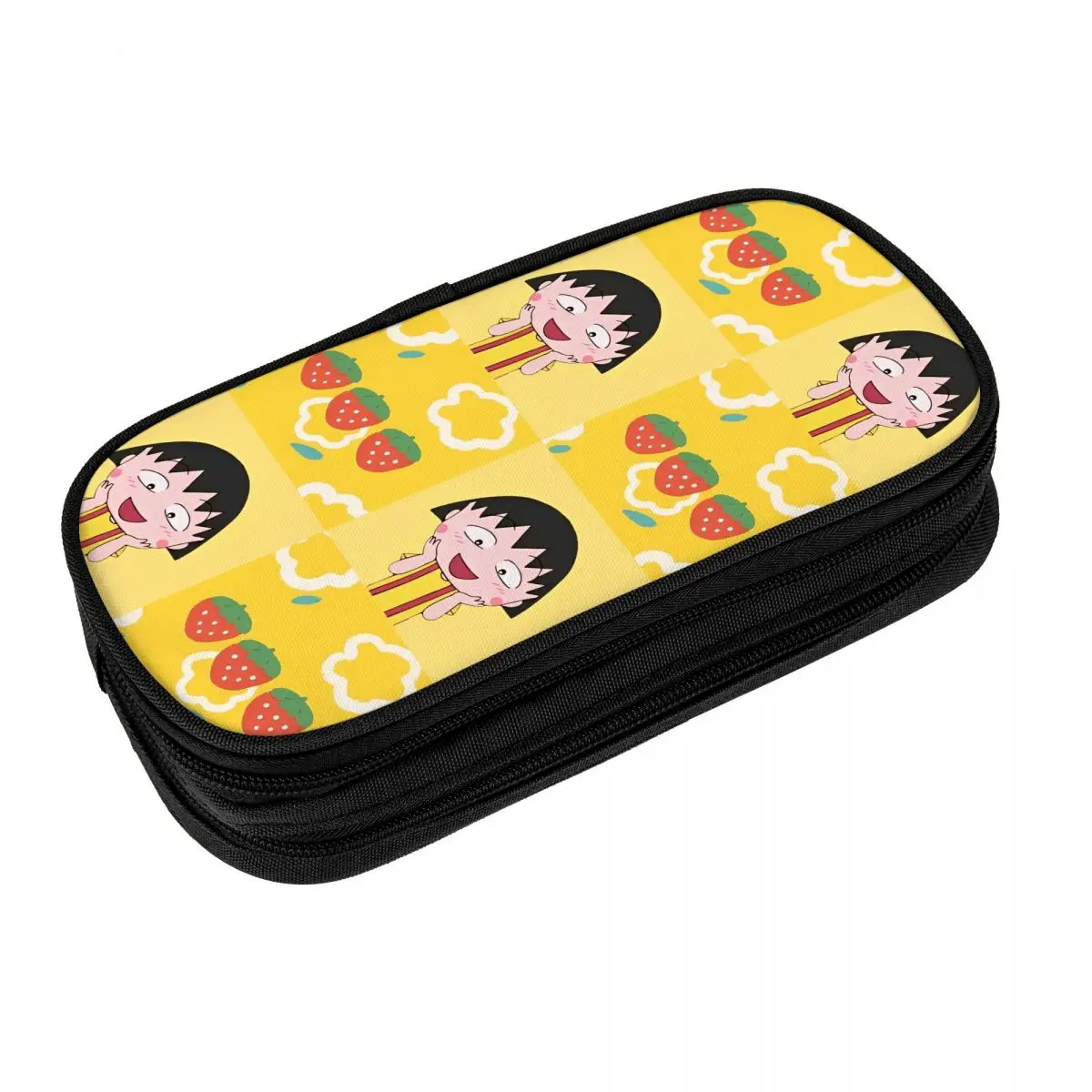 Japanese Cartoon Chibi Maruko-Chans Pencil Case Fun Pen Bag Girls Boys Big Capacity Office Gift Pencil Box