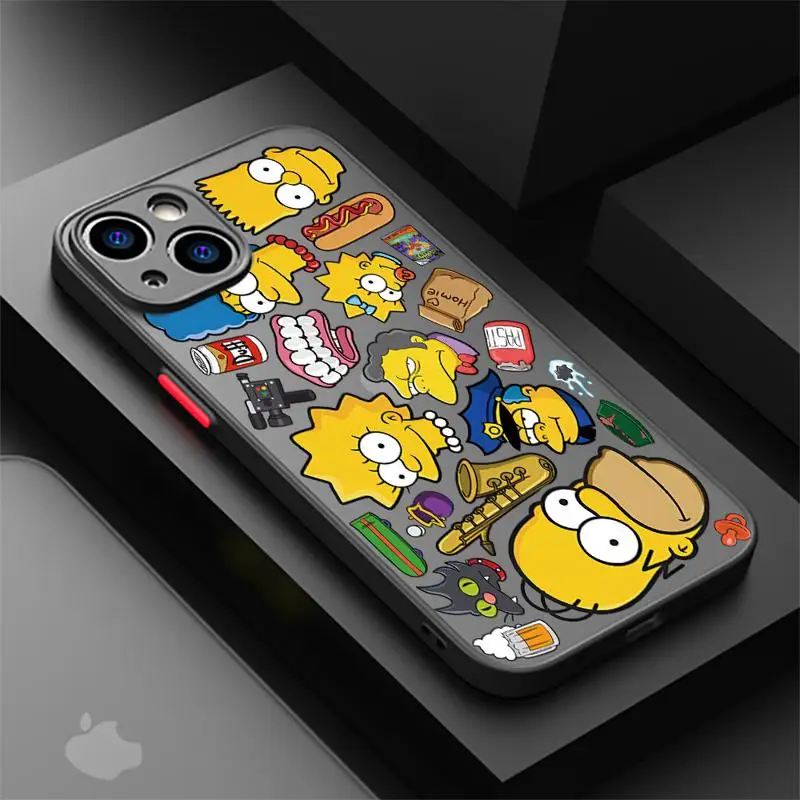 The Simpsons Homer Case for Apple iPhone 11 13 15 14 Pro Max 12 Mini 7 8 Plus XR X XS SE 6 6S Funda Matte Back Phone Cover