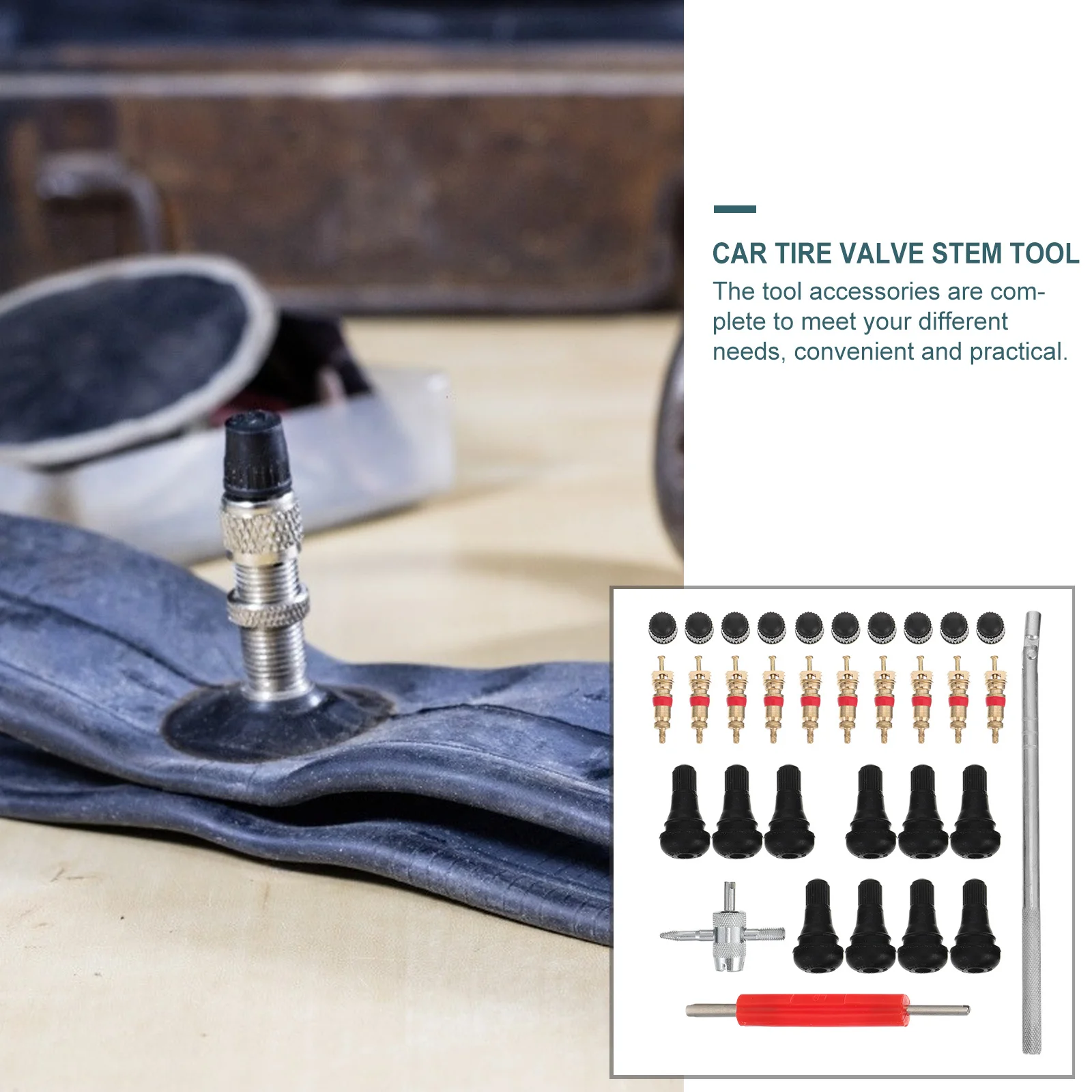 

1Set Tire Stem Remover Kit Durable Safe Reliable Car Supplies for Quick Installation Removal Tyre Stem Puller Kit