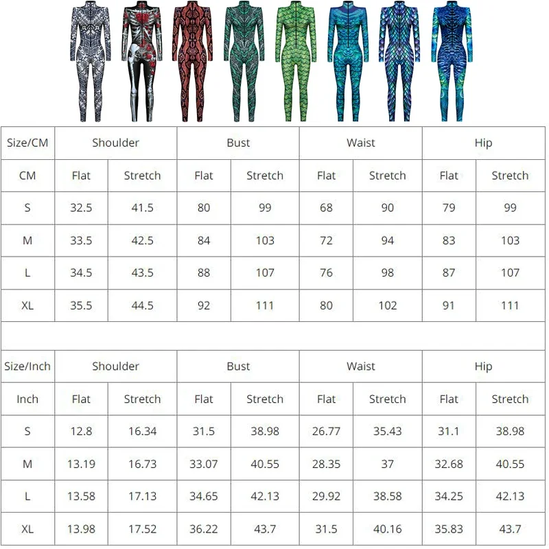 여성용 할로윈 코스튬 뱀 패턴 점프수트, 여성용 코스프레 의상, 지퍼 타이트 긴팔, 젠타이 바디수트