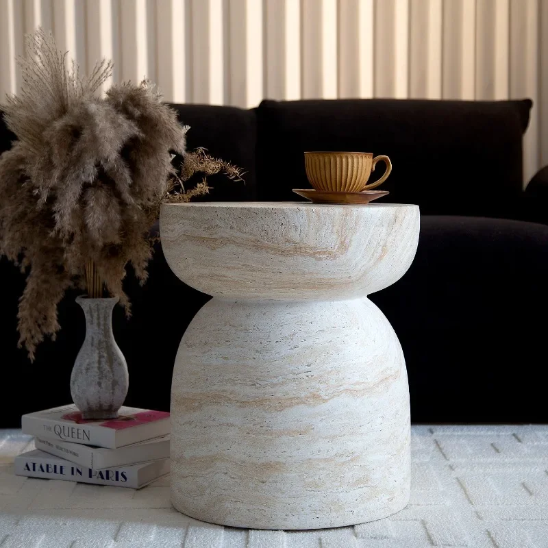 Mid-Century Magnesium Mud Side Tables Hotel Cafe End Table Designer Round Coffee Table for Living Room Creative Modern Furniture